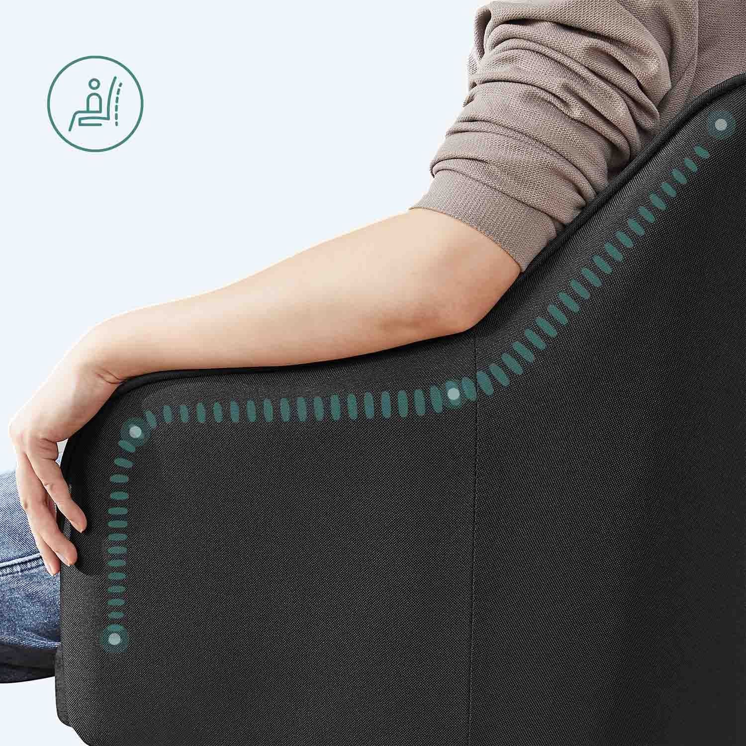 Sedia da ufficio girevole comoda seduta ergonomica altezza regolabile portata 120 kg struttura in acciaio tessuto simil lino per ufficio nero 12_0005880