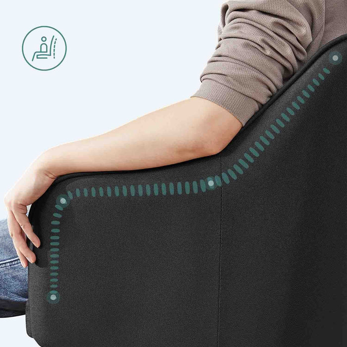 Sedia da ufficio girevole comoda seduta ergonomica altezza regolabile portata 120 kg struttura in acciaio tessuto simil lino per ufficio nero 12_0005880