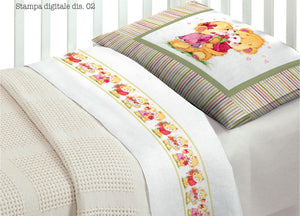 Completo Lenzuola Per Lettino In 100% Cotone Disegno 2 O.B - Lettino - Disegno 2