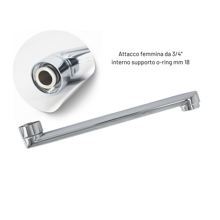 Miscelatore rubinetto a muro per lavello cucina erogazione orientabile *** confezione 1