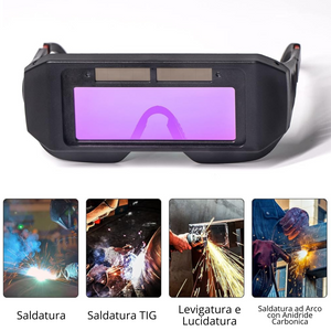 OCCHIALI PROTEZIONE PER SALDATURA LENTE AUTO OSCURAMENTO PER SALDATRICE