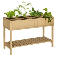 Letto per Orto Rialzato in Legno Orto Pensile Urbano con 8 Griglie e Ripiano Inferiore per Piante da Giardino 120x60x81cm