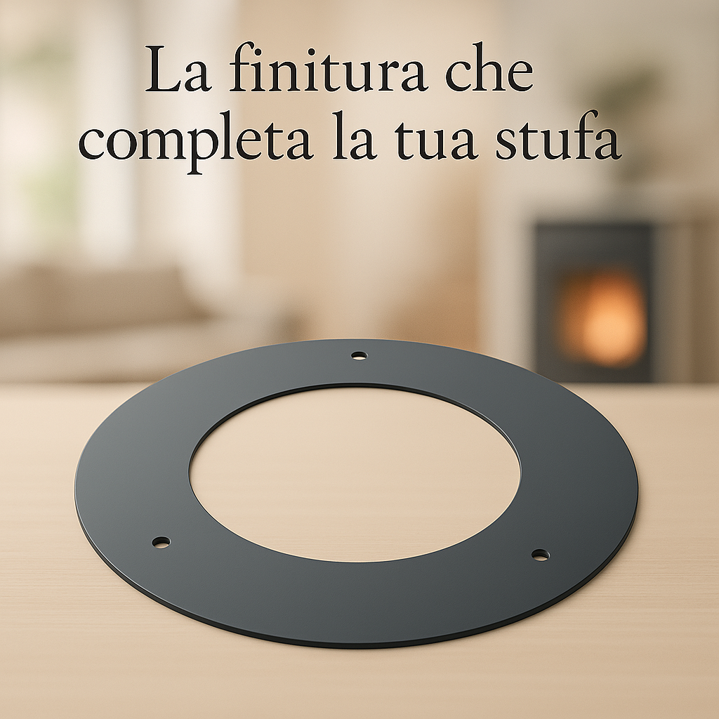 Rosone finitura arredo alluminio canale fumo stufa pellet abbellimento parete *** misura Ø 150, confezione 1