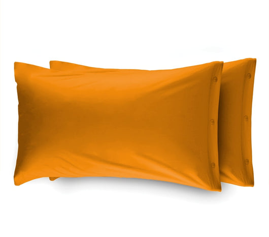 Completo Lenzuola Made In Italy In Puro Cotone Tinta Unita Varie Colorazioni - Matrimoniale - Ocra