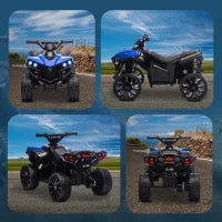 Quad Elettrico per Bambini ATV con Batteria Ricaricabile 6V, Fari LED e Musica, Età 3-8 Anni, Blu