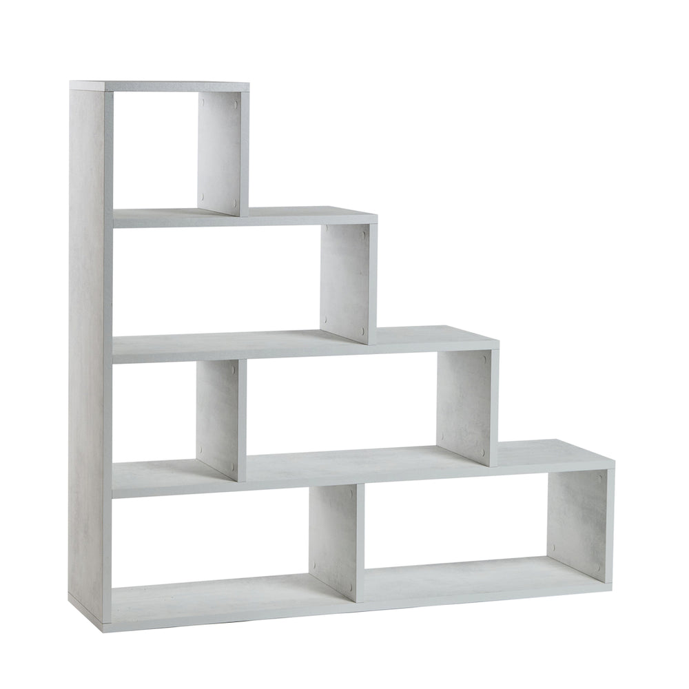 Libreria a scala 150x37x144H cm 4 livelli in kit colore Bianco Ossido