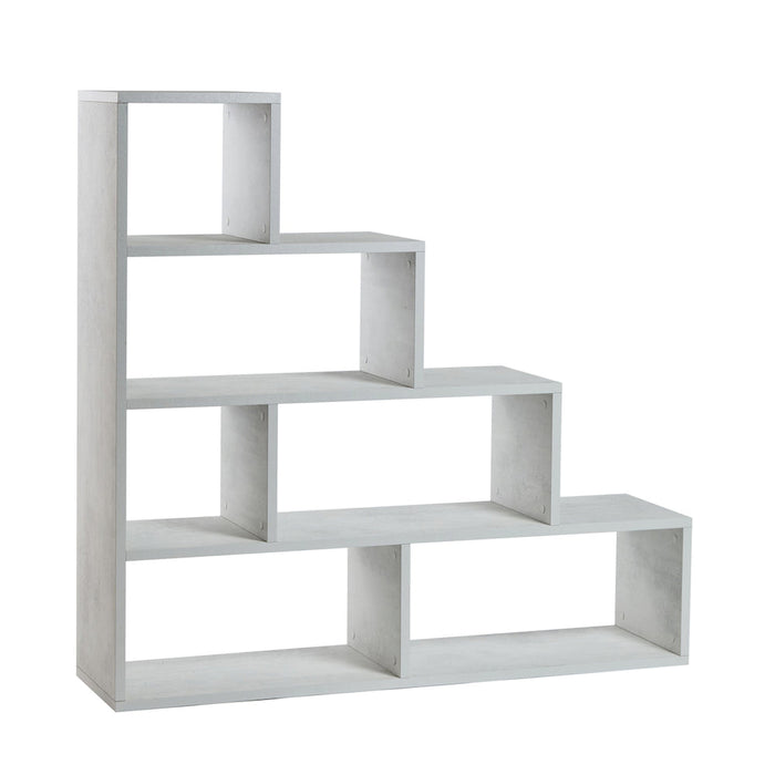 Libreria a scala 150x37x144H cm 4 livelli in kit colore Bianco Ossido