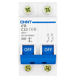 Chint interruttori magnetotermici 1p+n curva c 4,5ka serie eb 2 moduli *** ampere 32 ampere, confezione 1