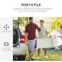 Set 2 Sedie Poltrona Sdraio da Esterni Pieghevoli e Reclinabili in Alluminio, 96.5x58x91.5 cm, Beige