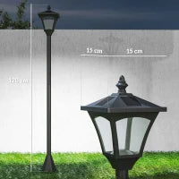 Lampada da Giardino Lampada da Terra LED da Esterno a Energia Solare Impermeabile IP44, 15x15x120 cm, Nero
