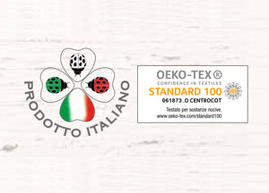 Sacco Copripiumino In 100% Cotone Made Italy Disegno Magnolia - Singolo - Azzurro