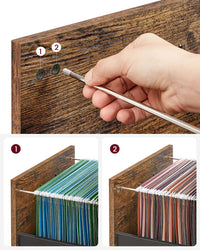 Mobiletto ufficio 2 cassetti mobiletto portaoggetti 41 x 45 x 66 cm con ruote open space stile industriale rustico marrone e nero 12_0004799