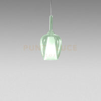 OFELIA S/10 MINI - VETRO VERDE-TRASPARENTE E PORTALAMPADA BIANCO ATTACCO G9 CAVO TRASPARENTE SENZA BASE DI ATTACCO D.14CM