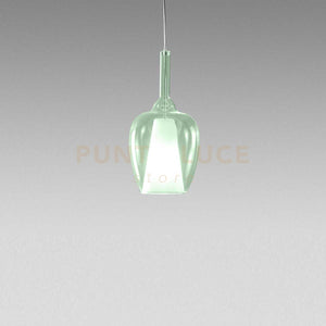 OFELIA S/10 MINI - VETRO VERDE-TRASPARENTE E PORTALAMPADA BIANCO ATTACCO G9 CAVO TRASPARENTE SENZA BASE DI ATTACCO D.14CM