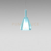 OFELIA S/11 MINI -  VETRO BLU-TRASPARENTE E PORTALAMPADA BIANCO ATTACCO G9 CAVO TRASPARENTE SENZA BASE DI ATTACCO D.14CM H.26,7CM