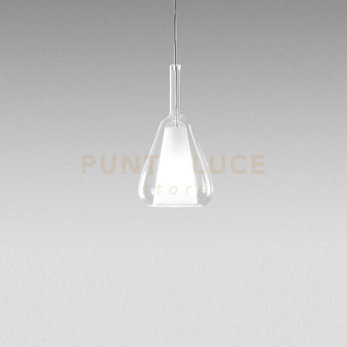 OFELIA S/11 MINI -  VETRO TRASPARENTE E PORTALAMPADA BIANCO ATTACCO G9 CAVO TRASPARENTE SENZA BASE DI ATTACCO D.14CM H.26,7CM