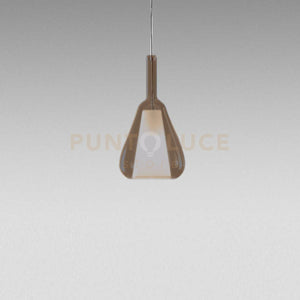 OFELIA S/11 - VETRO AMBRA FUME TRASPARENTE E PORTALAMPADA BIANCO 1 LUCE ATTACCO E27 CAVO TRASPARENTE SENZA BASE DI ATTACCO D.20CM H.38,2CM