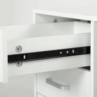 Cassettiera Portadocumenti da Ufficio con 3 Cassetti, Ruote, Serratura e Chiavi, 60x40x56 cm, Bianco