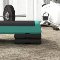 Step Aerobico Antiscivolo con 3 altezze regolabili, 77 x 36 cm, Verde e Nero