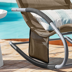 SoBuy 2 x Sdraio a dondolo con poggiatesta 63x150x87cm OGS28-BRX2