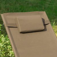 SoBuy Lettino Sdraio da Giardino a Dondolo - Sedia a Dondolo da Esterno in Textilene Marrone con Telaio in Metallo, 150x63x87cm, Lettino Prendisole per Terrazza, Piscina, Patio, OGS28-BR