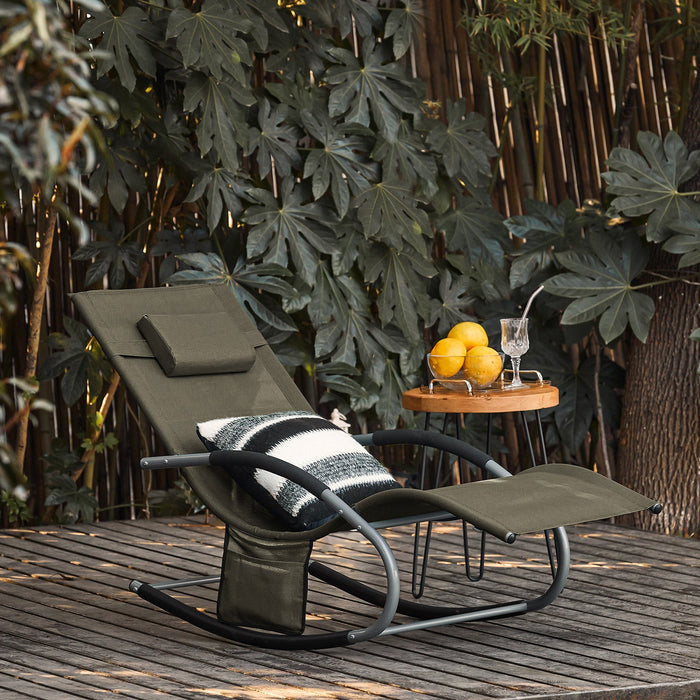 SoBuy 2 x Sdraio a dondolo con poggiatesta 63x150x87cm OGS28-BRX2