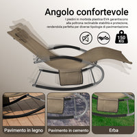 SoBuy 2 x Sdraio a dondolo con poggiatesta 63x150x87cm OGS28-BRX2