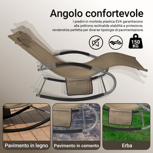 SoBuy 2 x Sdraio a dondolo con poggiatesta 63x150x87cm OGS28-BRX2