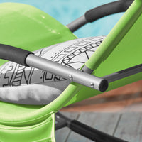 2 x Sedie a Dondolo da Giardino poltrone Esterno con Cuscino e Tasca Laterale Verde OGS28-GRx2