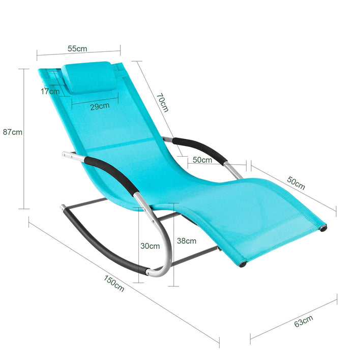 SoBuy 2 x Sdraio a dondolo con poggiatesta 63x150x87cm OGS28-HBX2