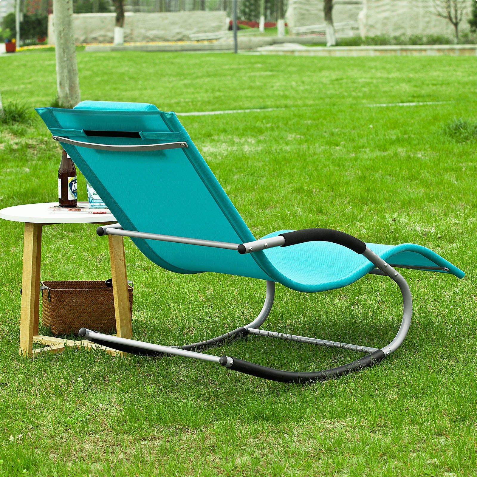 SoBuy Sdraio a dondolo con poggiatesta 63x150x87cm OGS28-HB