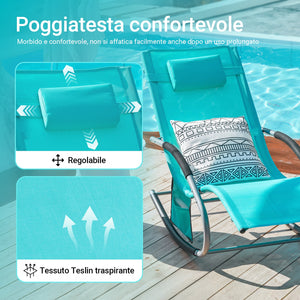 SoBuy 2 x Sdraio a dondolo con poggiatesta 63x150x87cm OGS28-HBX2