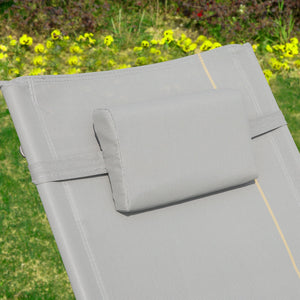 SoBuy Lettino Sdraio da Giardino a Dondolo - Sedia a Dondolo da Esterno in Textilene Grigio con Telaio in Metallo, 150x63x87cm, Lettino Prendisole per Terrazza, Piscina, Patio, OGS28-HG