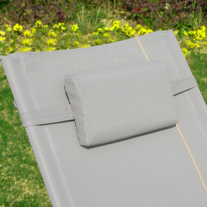 SoBuy Lettino Sdraio da Giardino a Dondolo - Sedia a Dondolo da Esterno in Textilene Grigio con Telaio in Metallo, 150x63x87cm, Lettino Prendisole per Terrazza, Piscina, Patio, OGS28-HG