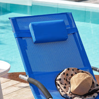 SoBuy Lettino Sdraio da Giardino a Dondolo - Sedia a Dondolo da Esterno in Textilene Blu Klein con Telaio in Metallo, 150x63x87cm, Lettino Prendisole per Terrazza, Piscina, Patio, OGS28-KB