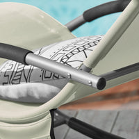 2 x Sedie a Dondolo da Giardino poltrone Esterno con Cuscino e Tasca Laterale Beige OGS28-MIx2