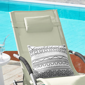 2 x Sedie a Dondolo da Giardino poltrone Esterno con Cuscino e Tasca Laterale Beige OGS28-MIx2