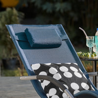 SoBuy Lettino Sdraio da Giardino a Dondolo - Sedia a Dondolo da Esterno in Textilene Blu Navy con Telaio in Metallo, 150x63x87cm, Lettino Prendisole per Terrazza, Piscina, Patio, OGS28-NB