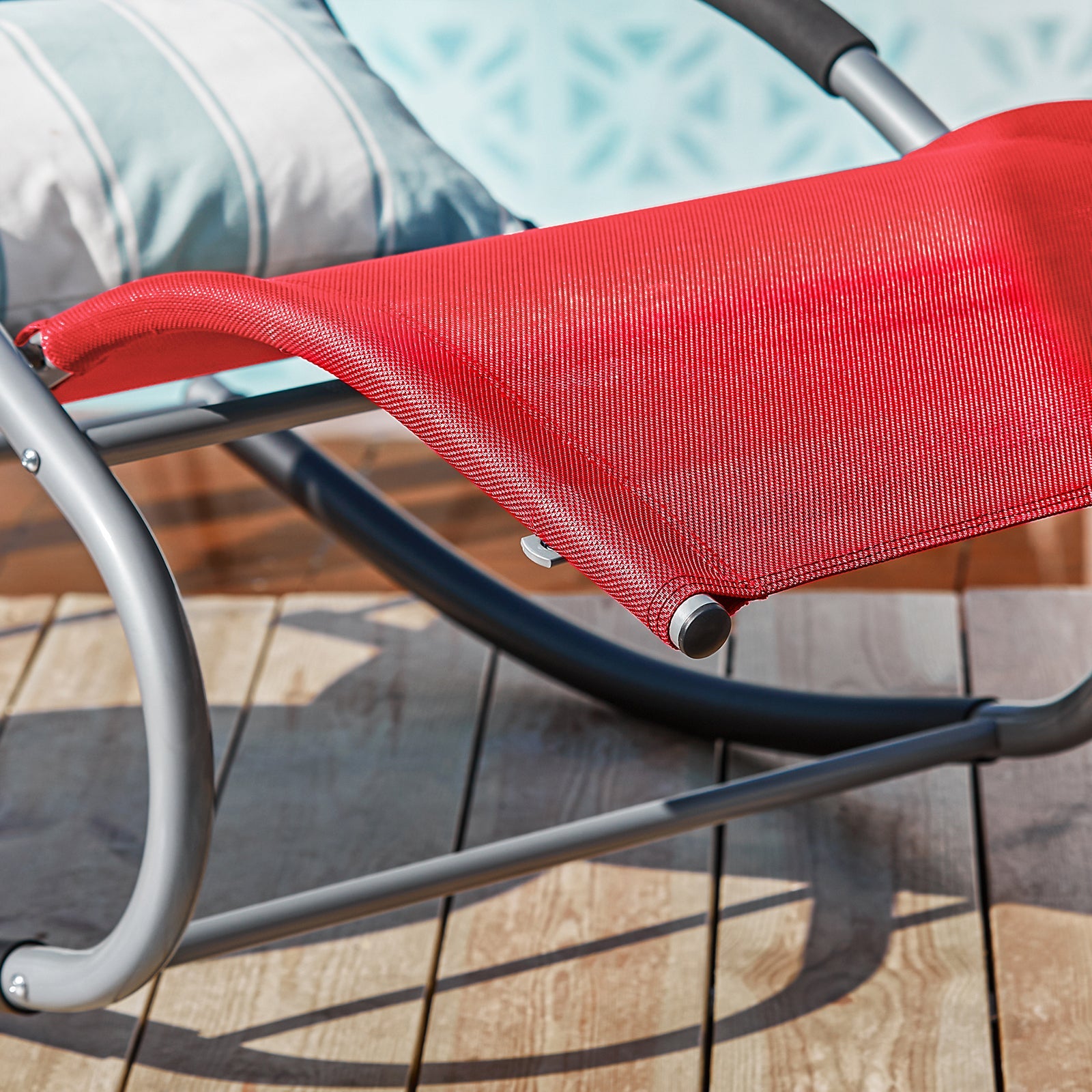 SoBuy 2 x Sdraio a dondolo con poggiatesta 63x150x87cm OGS28-RX2