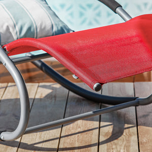 SoBuy 2 x Sdraio a dondolo con poggiatesta 63x150x87cm OGS28-RX2