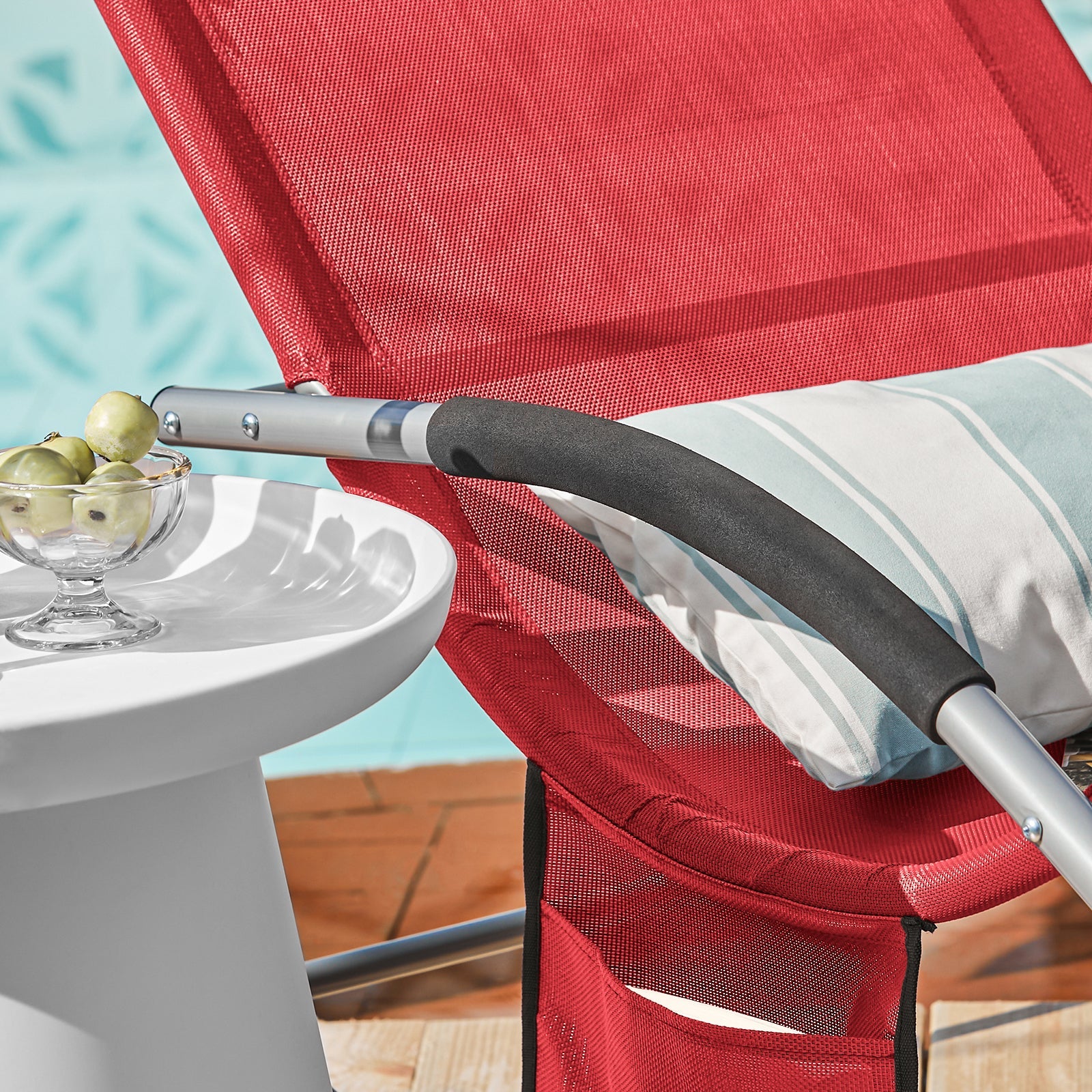 SoBuy 2 x Sdraio a dondolo con poggiatesta 63x150x87cm OGS28-RX2