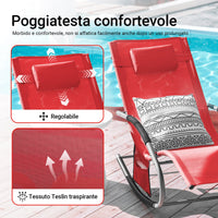 SoBuy 2 x Sdraio a dondolo con poggiatesta 63x150x87cm OGS28-RX2