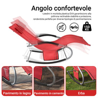 SoBuy 2 x Sdraio a dondolo con poggiatesta 63x150x87cm OGS28-RX2