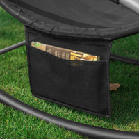 SoBuy Lettino Sdraio da Giardino a Dondolo - Sedia a Dondolo da Esterno in Textilene Nero con Telaio in Metallo, 150x63x87cm, Lettino Prendisole per Terrazza, Piscina, Patio, OGS28-SCH
