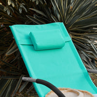 SoBuy Lettino Sdraio da Giardino a Dondolo - Sedia a Dondolo da Esterno in Textilene Blu Pavone con Telaio in Metallo, 150x63x87cm, Lettino Prendisole per Terrazza, Piscina, Patio, OGS28-TB