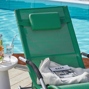 SoBuy Lettino Sdraio da Giardino a Dondolo - Sedia a Dondolo da Esterno in Textilene Verde Scuro con Telaio in Metallo, 150x63x87cm, Lettino Prendisole per Terrazza, Piscina, Patio, OGS28-WD