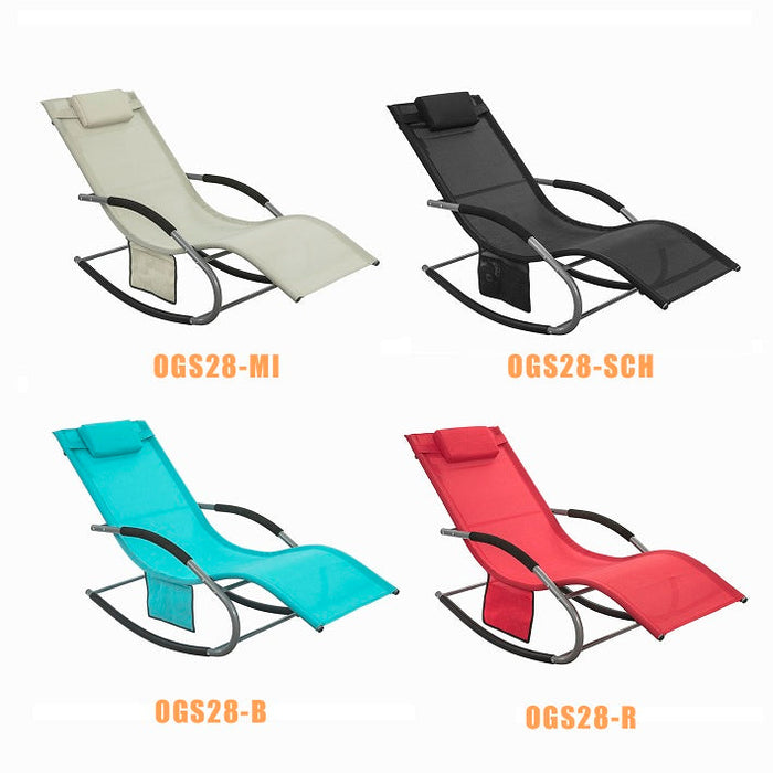 SoBuy 2 x Sdraio a dondolo con poggiatesta 63x150x87cm OGS28-HBX2