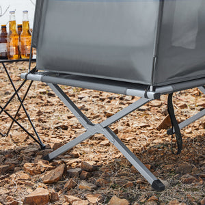 Brandina Pieghevole Campeggio Tenda Da Campeggio Con Materasso E 1 Sacco A Pelo Max Portata 114kg Grigio 193x86x160cm OGS32-HG