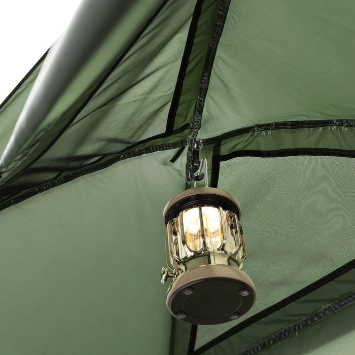 SoBuy Lettino da campeggio Brandina da campeggio Tenda da esterno con gancio per lampada e tasche porta scarpe Tenda 3 in 1 per 1 persona Pratica 193x86x160 cm OGS32-II-GR