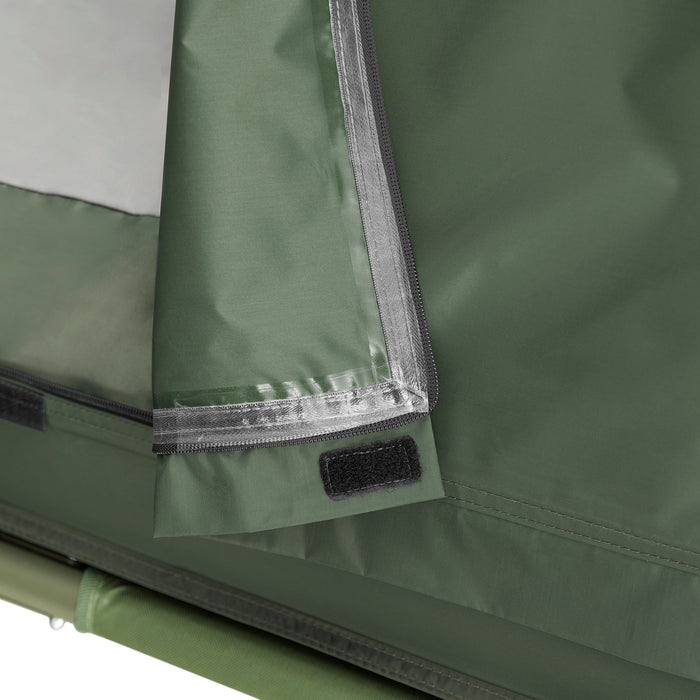 SoBuy Lettino da campeggio Brandina da campeggio Tenda da esterno con gancio per lampada e tasche porta scarpe Tenda 3 in 1 per 1 persona Pratica 193x86x160 cm OGS32-II-GR